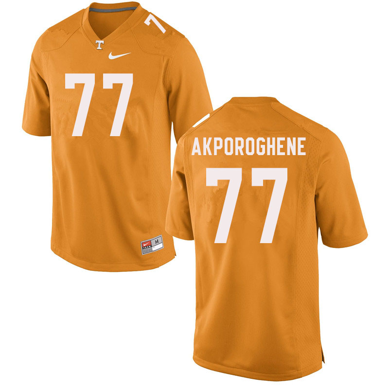 Men #77 Chris Akporoghene Tennessee Volunteers College Football Jerseys Sale-Orange
